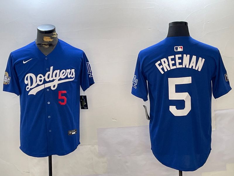 Men Los Angeles Dodgers #5 Freeman Blue Game 2024 Nike MLB Jersey style 11212->los angeles dodgers->MLB Jersey